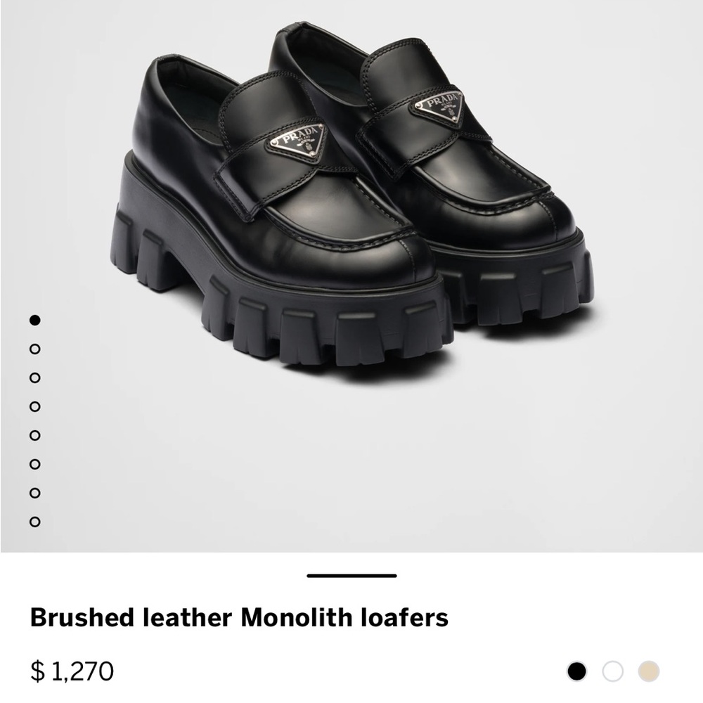 PRADA MONOLITH LOAFERS SIZE 37